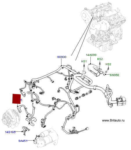 Электропроводка генератора 3,0Л Дизель Range Rover 2013 - 2017 