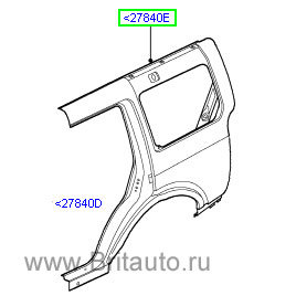 Боковая панель кузова, правая задняя часть, на land rover discovery 3 и 4