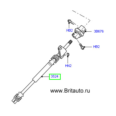 Вал рулевого управления, нижняя секция, range rover 2002 - 2012