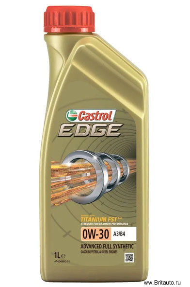 Масло моторное Castrol Edge Titanium FST 0W-30 A3 - B4, синтетическое, в расфасовке 1л