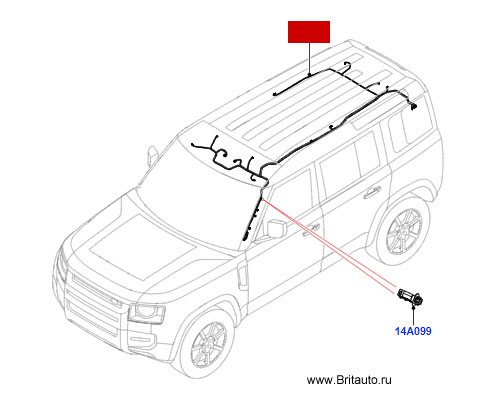 Проводка крыши Land Rover Defender New 110, с «интеллектуальным» зеркалом заднего вида, пассивный бесключевой вход/запуск..