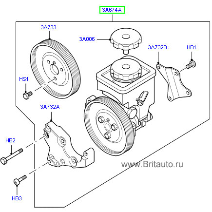 Насос гидроусилителя руля range rover 2002 - 2009, на 3,0 дизель