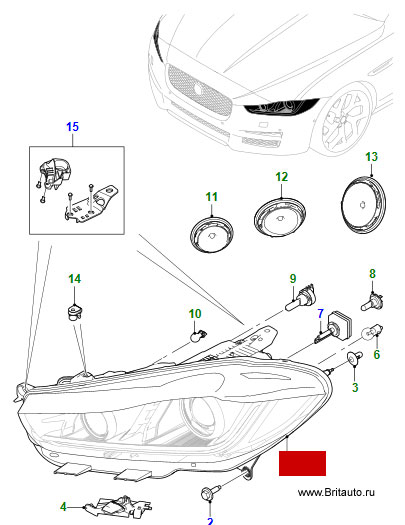Фара передняя правая Jaguar XE, биксенон.
