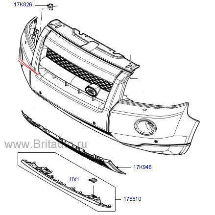 Передний бампер frelander 2 в сборе, частично окрашенный, без птф, без передней системы помощи при парковке, без омывателей фар.