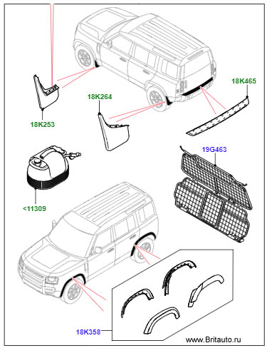 Country pack land rover defender 110 new 2021, с 3-м двухместным рядом сидений, комплект аксессуаров в сборе