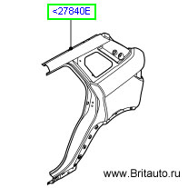 Боковая панель кузова range rover evoque 5-ти дверный, задняя правая