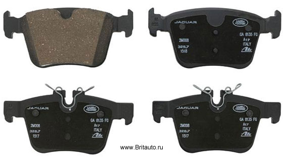 Тормозные колодки задние, комплект, Jaguar E-Pace, Jaguar F-Pace, Jaguar XF 2016 - 2024, Jaguar XE. Оригинал Jaguar.