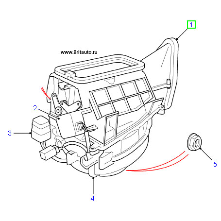 Вентилятор - воздуходув отопителя в сборе на LR Discovery II