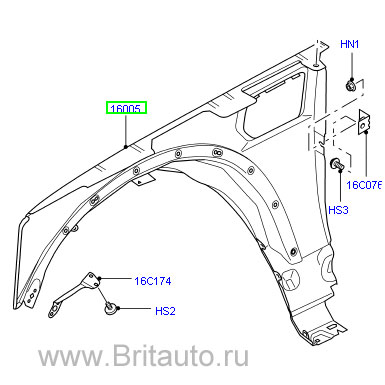 Переднее левое крыло land rover discovery 4