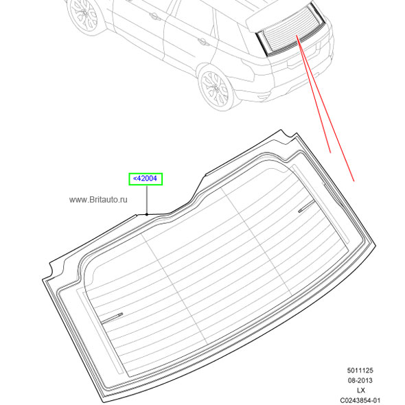 Стекло двери багажника range rover sport 2014, затемненное, инфракрасное.