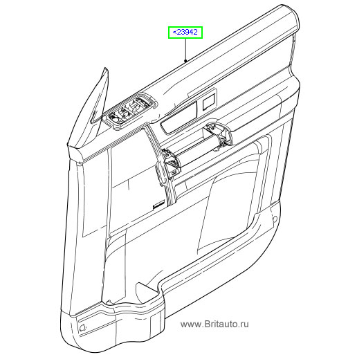 Панель отделки двери правой передней на discovery 4, без led и dcu