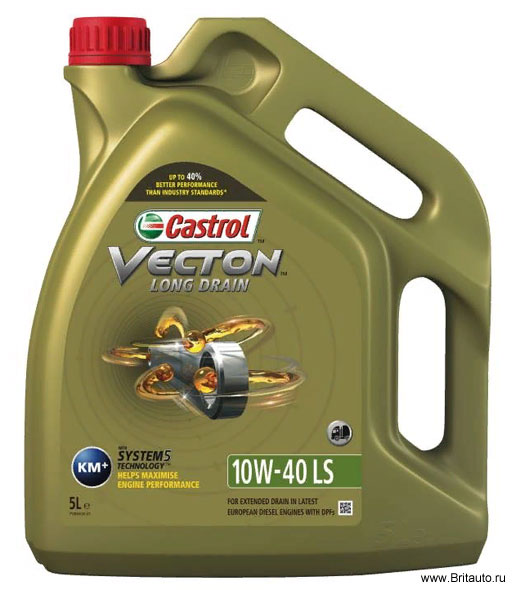 Масло моторное Castrol Vecton Long Drain 10W-40 LS, синтетическое, в расфасовке 5Л.