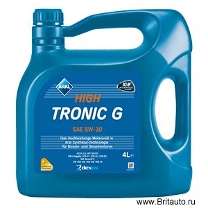 Масло моторное Aral High Tronic G SAE 5W-30, синтетическое, в расфасовке 4Л