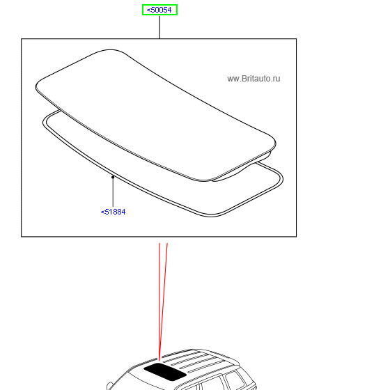 Стекло панели сдвижного люка range rover sport 2010 - 2013, поставляется с уплотнением