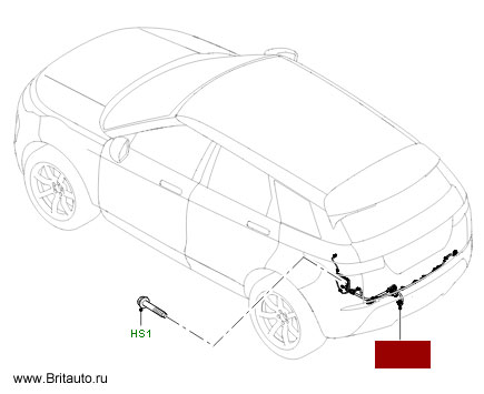 Электропроводка фаркопа с электродвигателем складывания new range rover evoque 2019
