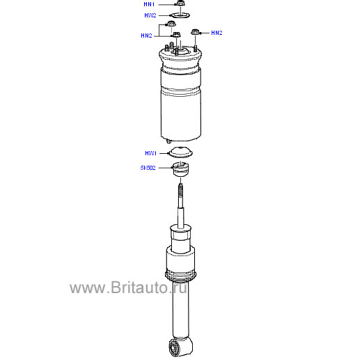 Передний амортизатор в сборе range rover sport 2005 - 2009, без контроля устойчивости, без подвески ace